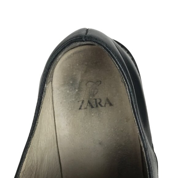 ZARA Mens US 10 Euro 43 Black Leather Dress Shoes Cap Toe Made in Spain Formal main image 4